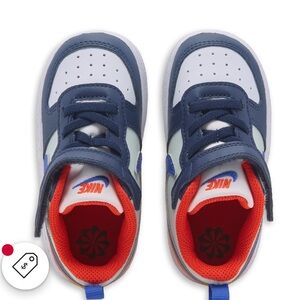 Nike Kids Court Borough Low Recraft Sneaker - Blue and White Sneakers
